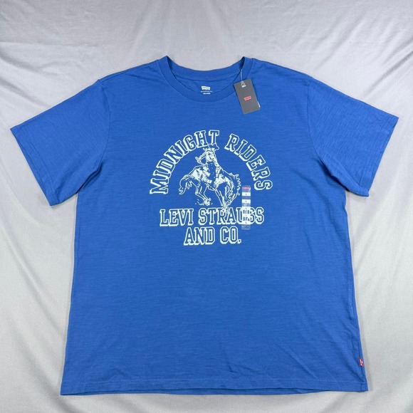 Levi's Other - Levi's Mens Large Blue 100% Cotton Midnight Riders Graphic Relaxed T-Shirt New